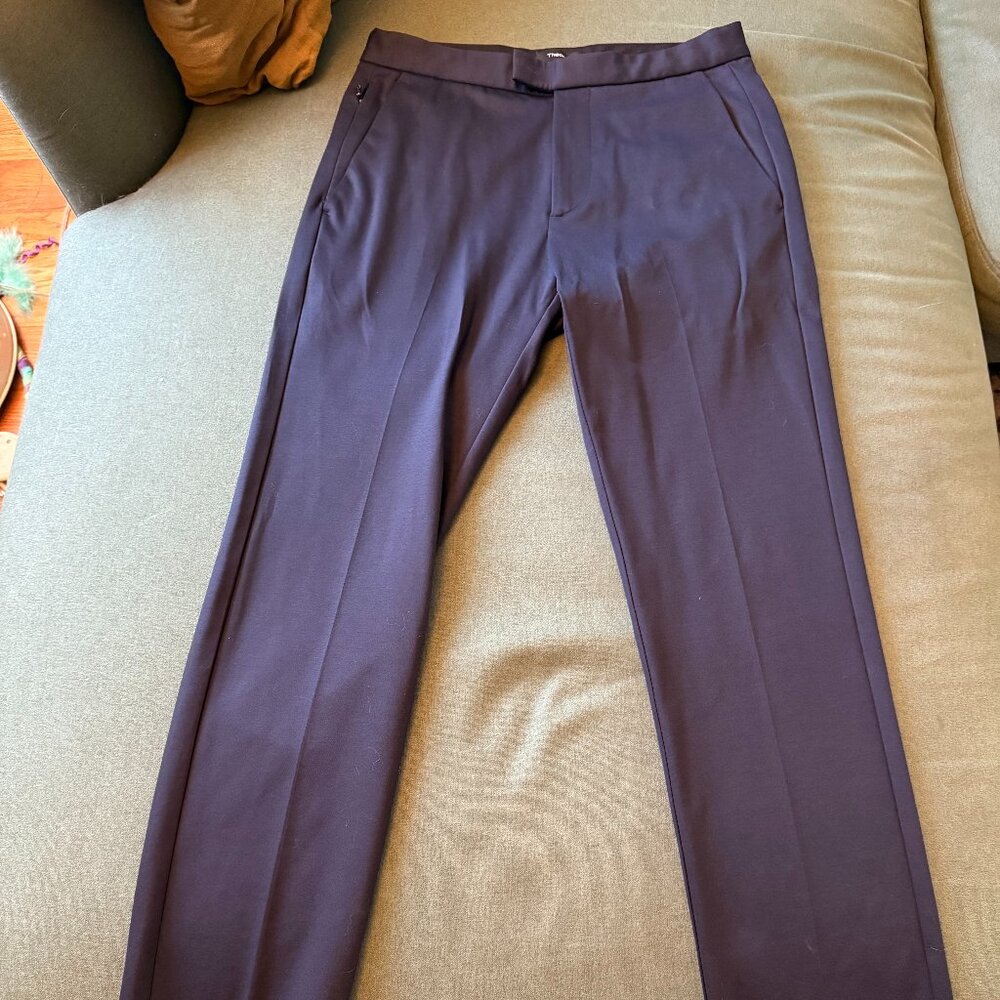 Theory Mens Pants Semi Tech Compact Ponte Navy Size 28 Suiting Trouser